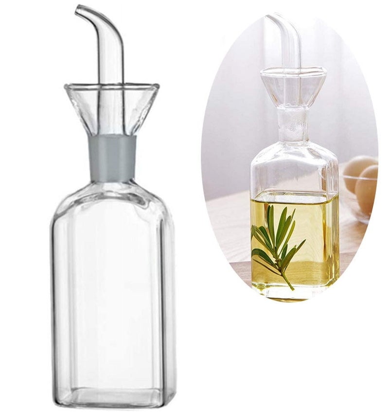 500ml glass oil vinegar bottle with guide nozzle large capacity oil bottle (Kitchen barbecue dual-purpose) transparent - Image 3