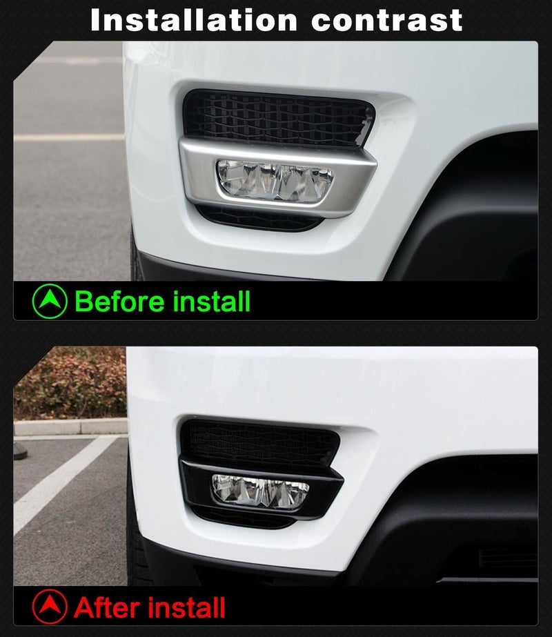 METYOUCAR Black ABS Front Light Lamp Strips Cover Trim For Land Rover Range Rover Sport 2014-2017 - Image 2