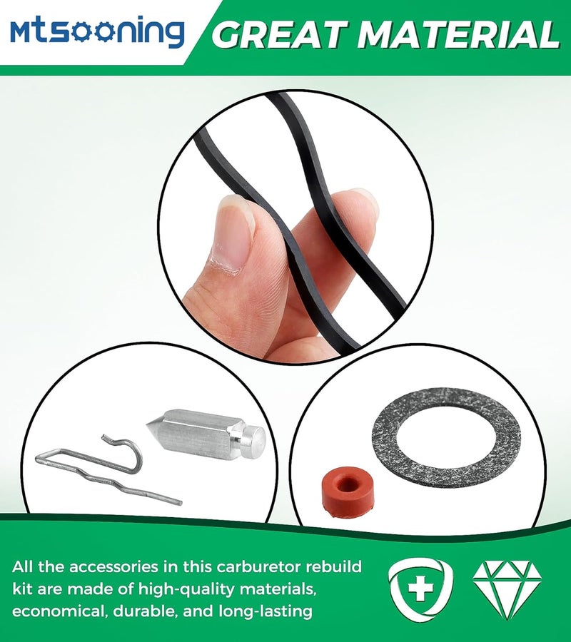 Mtsooning Carburetor Needle seat Bowl Gasket Kit, Carb Repair Replacement for Tecumseh 631021 631021B 631021A Engine Oregon 49-916 Eska 631031B 525-212 - Image 3