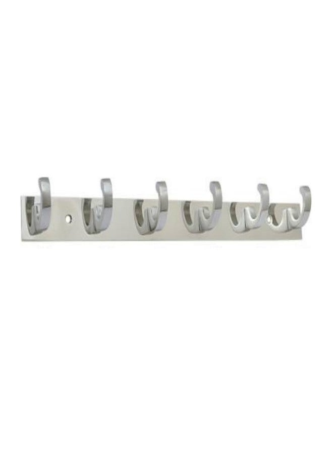 COSWARE C-Hook Hanger Stainless Steel 6 Pin Cloth Hanger Bathroom, Kitchen, Wall Wardrobe Door, Hooks for Hanging Keys, Clothes Holder Hook Rail (Pack of 1) - Image 1