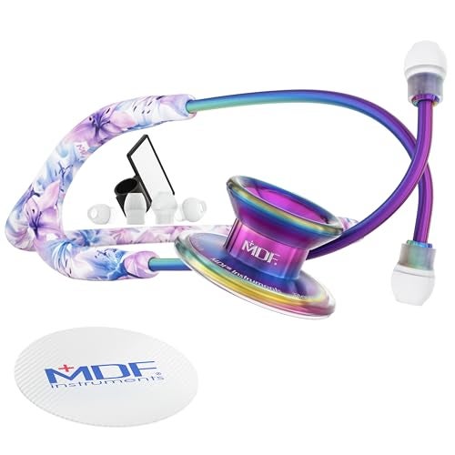 MDF Instruments ستيثوسكوب تيتانيوم خفيف الوزن من MDF Instruments Monet Kaleidoscope MD One، للبالغين، أنبوب Monet، قطع صدرية Kaleidoscope-سماعة، MDF777TMOKL - Image 1