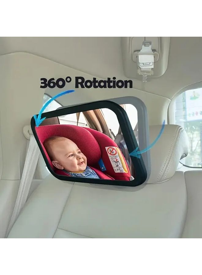Large Adjustable 9.84in Convex Car Seat Rearview Mirror for Baby and Rear Safety - Image 1