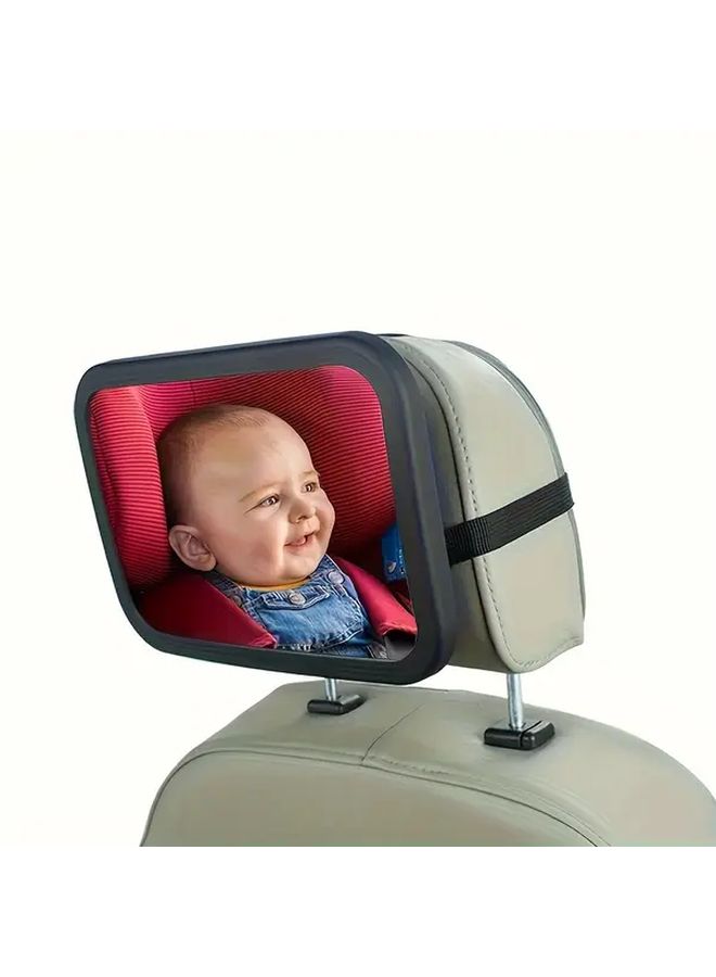 Large Adjustable 9.84in Convex Car Seat Rearview Mirror for Baby and Rear Safety - Image 4