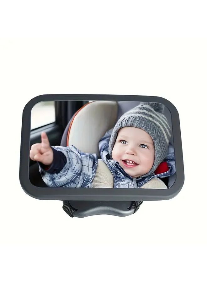 Large Adjustable 9.84in Convex Car Seat Rearview Mirror for Baby and Rear Safety - Image 2