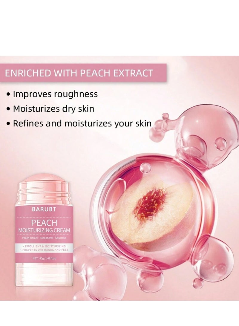 BARUBT Peach Moisturizing Cream 40G Heals Dry and Cracked Feet Foot Cream for Dry and Damaged Skin Knees Elbows Hands Heel Repair Balm Callus remover Moisturizer Cream Urea Foot Balm - Image 3