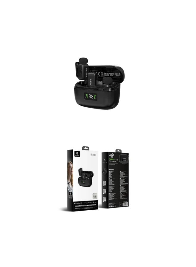 LENYES LM206-I 3-Level Noise Reduction Mini Fingertip Lightning Microphone, Black - Image 2