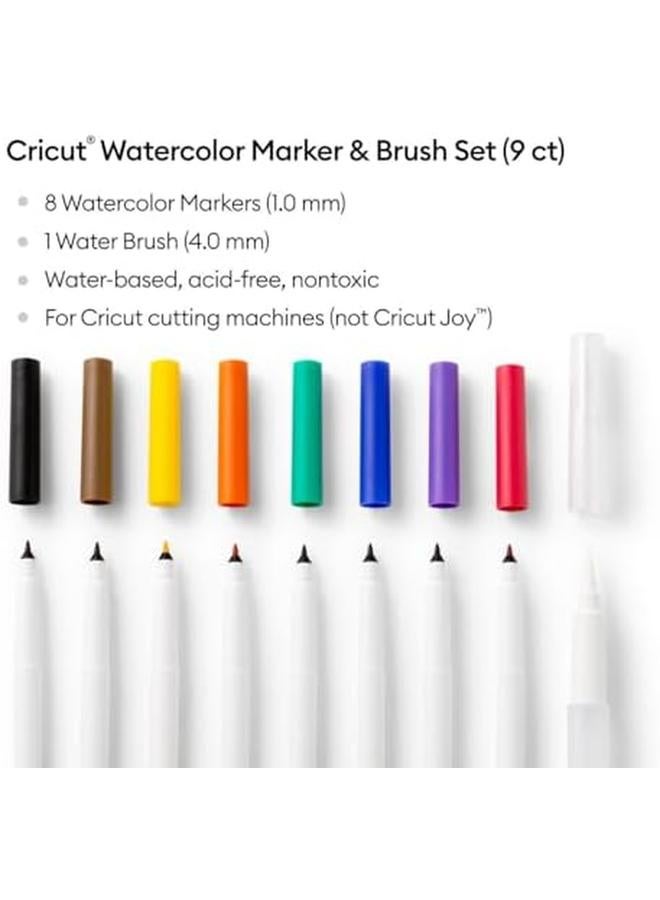 Cricut Watercolour Marker And Brush Set 8 Markers 1 Water Create A Masterpiece With Your Cutting Machine Multi - Image 3