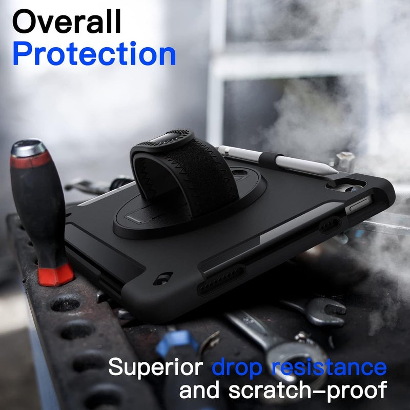 Jetech Case For Ipad 10 (10.9-Inch, 2022 Model, 10Th Generation) With Built-In Screen Protector, Protective Shockproof Rugged Tablet Cover, 360 Degree Rotating Hand Strap Stand (Black) - Image 4