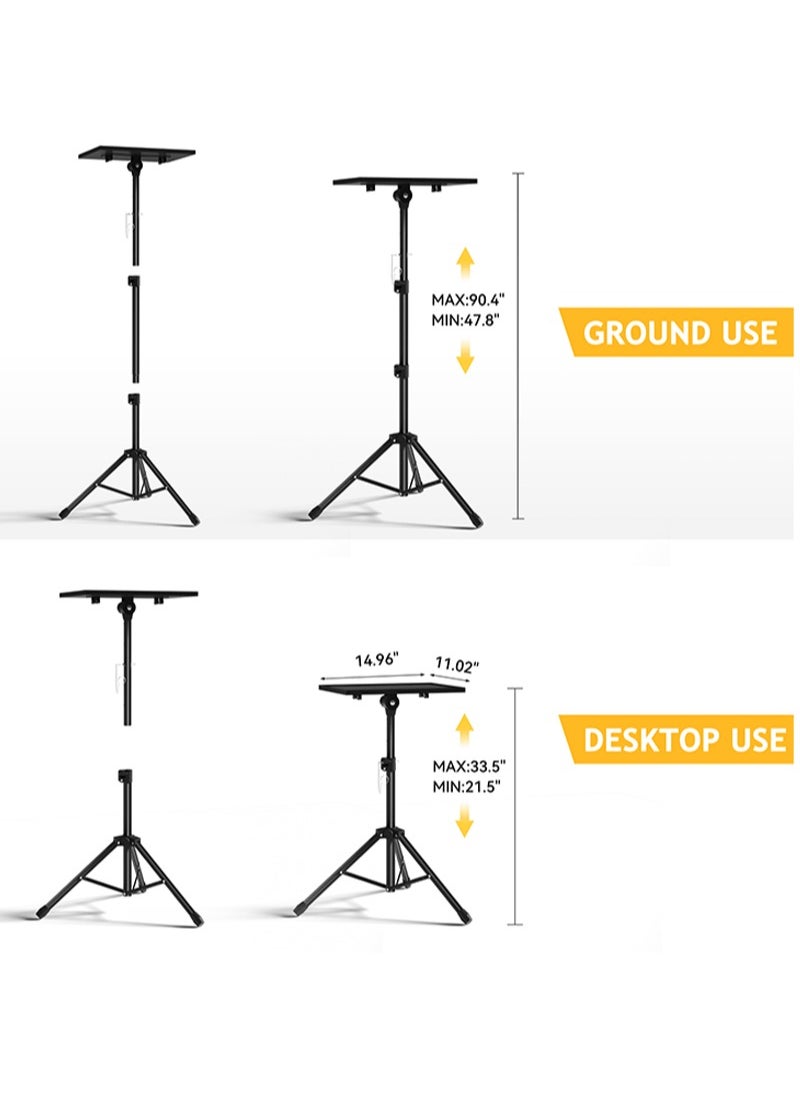 FlashHawk - Adjustable Projector Stand Tripod,Laptop Tripod with Phone Holder,Adjustable Laptop Floor Stand for Home/Stage/Studio - Image 1