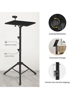 FlashHawk Adjustable Projector Stand Tripod,Laptop Tripod with Phone Holder,Adjustable Laptop Floor Stand for Home/Stage/Studio  - Image 4