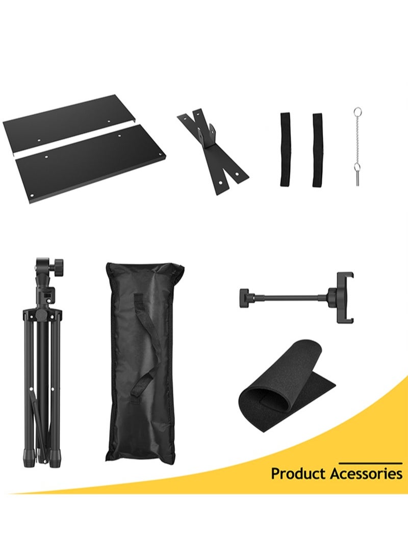 FlashHawk - Adjustable Projector Stand Tripod,Laptop Tripod with Phone Holder,Adjustable Laptop Floor Stand for Home/Stage/Studio - Image 1