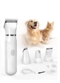 Electric Pet Trimmer, DMG 4 in 1 Low Noise cat &dog Hair Clipper, Dog Grooming Supplies, Clippers for Body, Tools Dogs Cats and Other Pets White