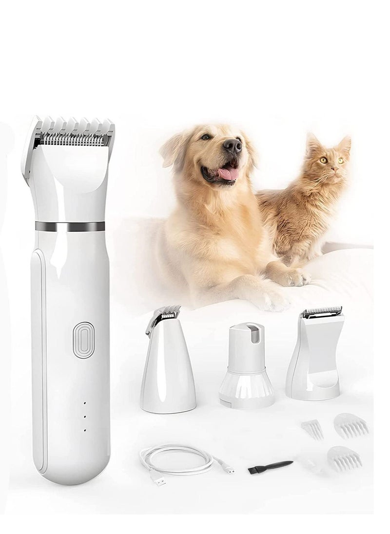 Y&D - Electric Pet Trimmer, DMG 4 in 1 Low Noise cat &dog Hair Clipper, Dog Grooming Supplies, Clippers for Body, Tools Dogs Cats and Other Pets White - Image 1