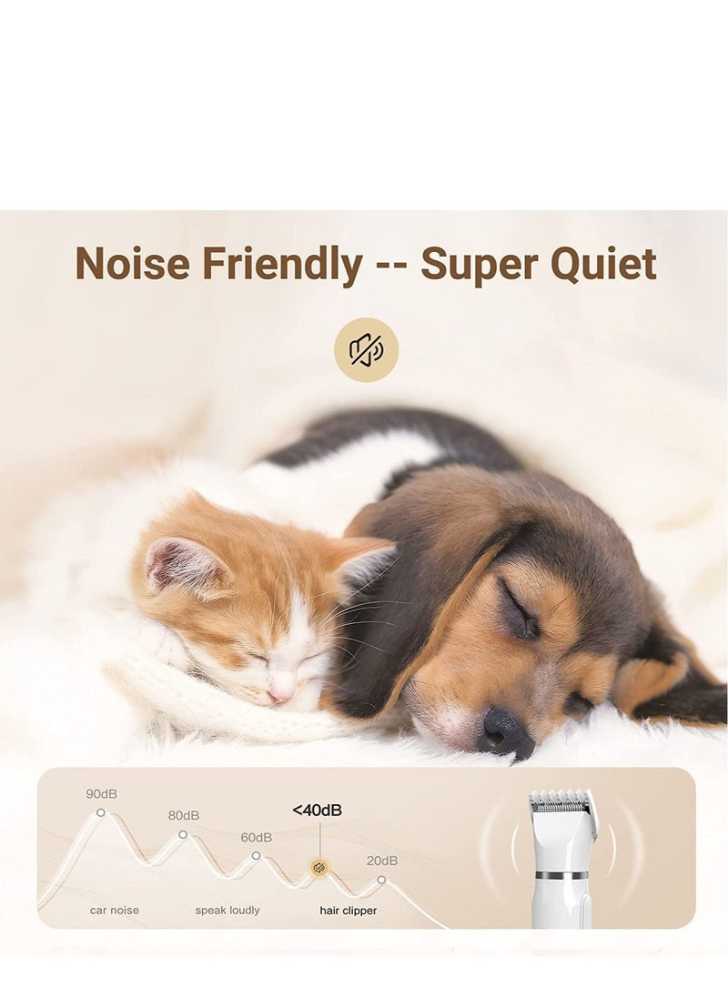 Y&D - Electric Pet Trimmer, DMG 4 in 1 Low Noise cat &dog Hair Clipper, Dog Grooming Supplies, Clippers for Body, Tools Dogs Cats and Other Pets White - Image 1
