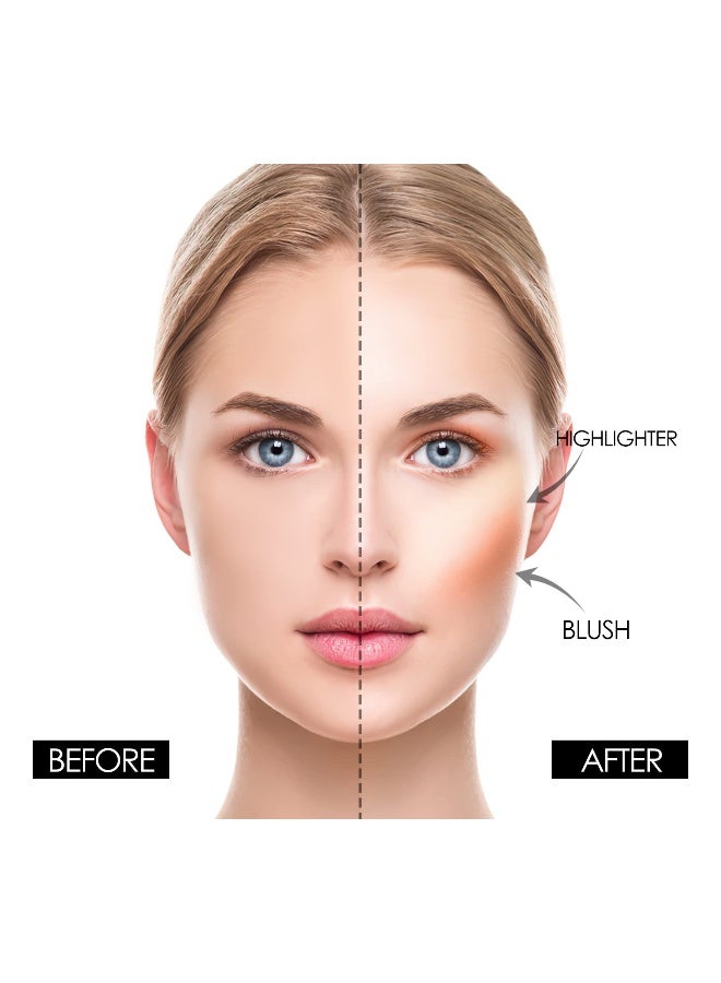 3-in-1 Blush and Highlighter Palette, Cruelty-Free Matte Blush and Shimmering Highlighters for a Radiant Glow, Perfect Makeup Powder for All Skin Tones. - Image 4