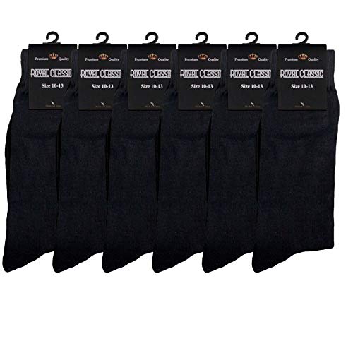 Royal Classic MENS BLACK DRESS SOCKS COTTON BLEND 12 PAIRS FORMAL/SUIT/CASUAL OR UNIFORM SOCKS 10-13 - Image 2