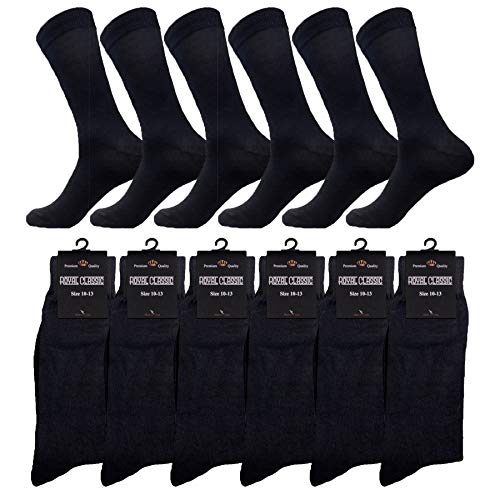 Royal Classic MENS BLACK DRESS SOCKS COTTON BLEND 12 PAIRS FORMAL/SUIT/CASUAL OR UNIFORM SOCKS 10-13 - Image 1