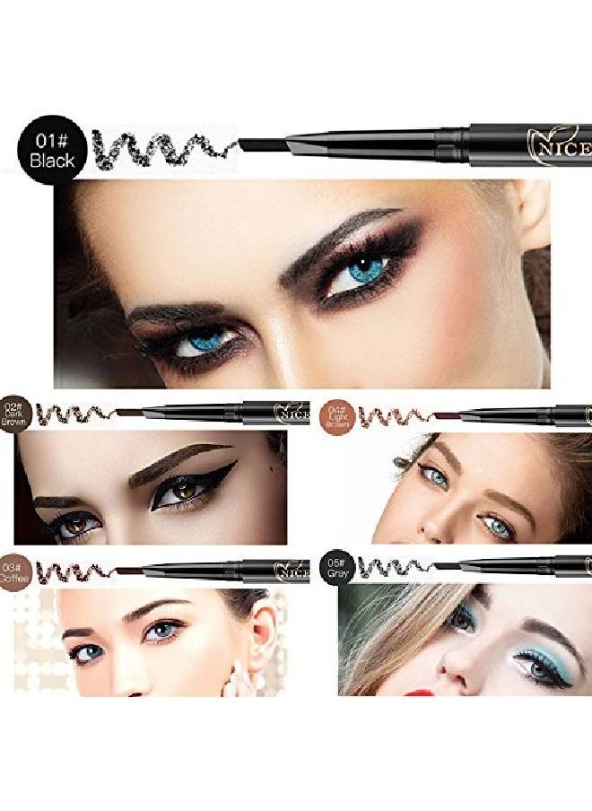 NICEFACE - Eyebrow Pencil Gray Double Ended Precision Waterproof Brow Cruelty Free(Gray #5) - Image 1