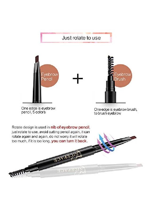 NICEFACE - Eyebrow Pencil Gray Double Ended Precision Waterproof Brow Cruelty Free(Gray #5) - Image 1