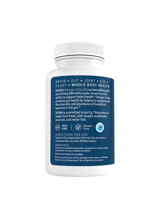 BIOHM Omega-3 Fish Oil (2500mg, 60 Softgels) High Potency 860mg EPA & 630mg DHA, Omega 3 Fatty Acid Supplements to Support Brain, Joint, Eye, Liver & Gut Health, Sustainably Sourced - Image 3