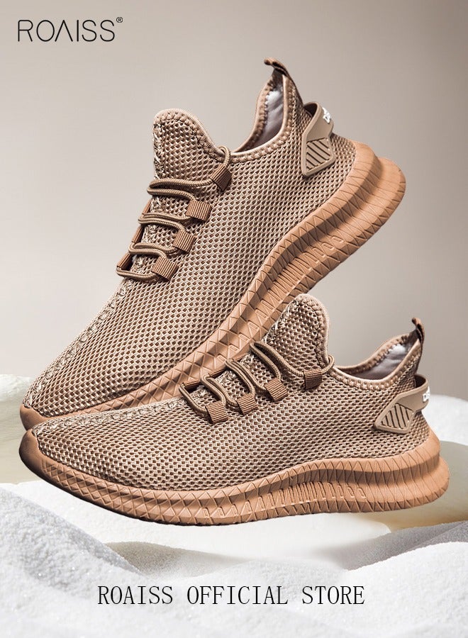 roaiss New Arrival Running Sports Shoes for Men Sneakers Mesh Breathable Footwear Classic Design Walking Shoes Casual Shoe Outdoor Non-Slip Camping Shoes Summer Colorblock Sneakers - Image 1