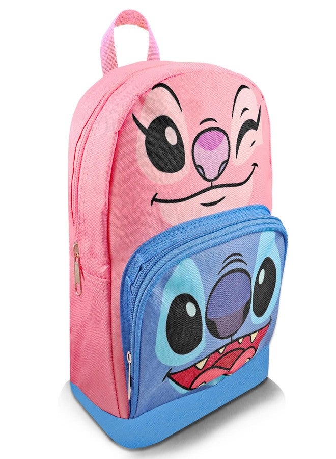 Lilo & Stitch Lilo and Stitch Stitch and Angel Mini Backpack for Women - 10” Canvas Stitch Backpack with Front Pocket Plus Bookmark Backpack Purse Bundle - Image 2