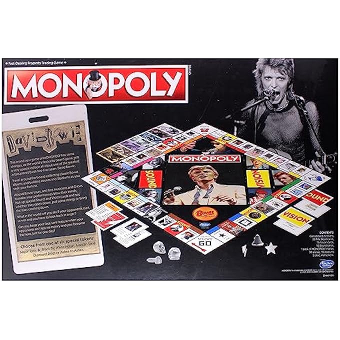 Winning Moves David Bowie Monopoly Board Game Advance to Heroes Diamond Dogs Aladdin Sane and Hunky Dory build stages and stadiums and bankrupt your fellow Kooks gift for players aged 8 plus - Image 2