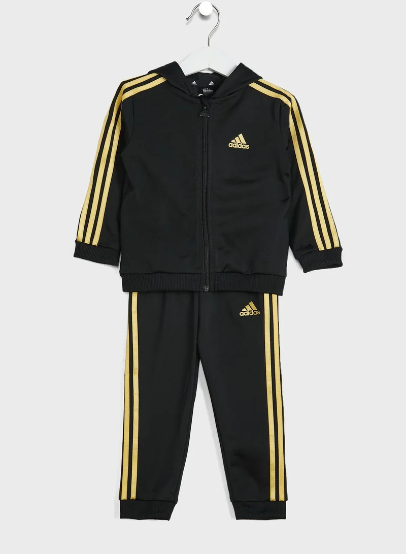 Adidas Infant 3 Stripes Shiny Tracksuit