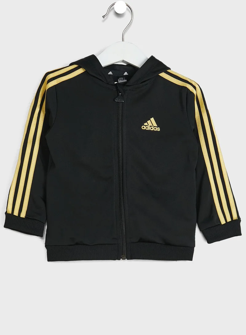Adidas Infant 3 Stripes Shiny Tracksuit