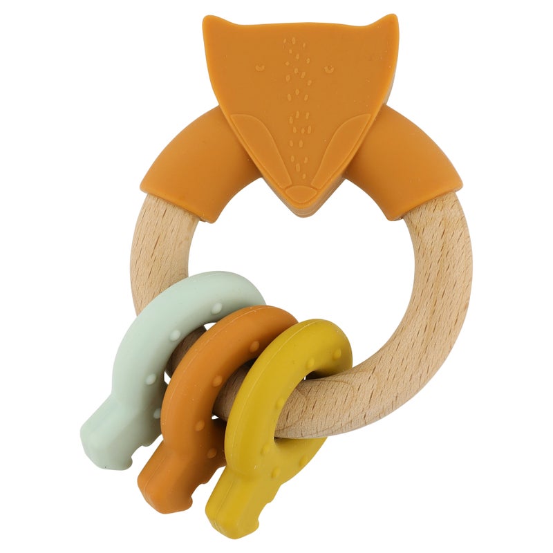 Trixie Wooden Silicone Activity Ring - Mr. Fox - 0+ Months - Image 1