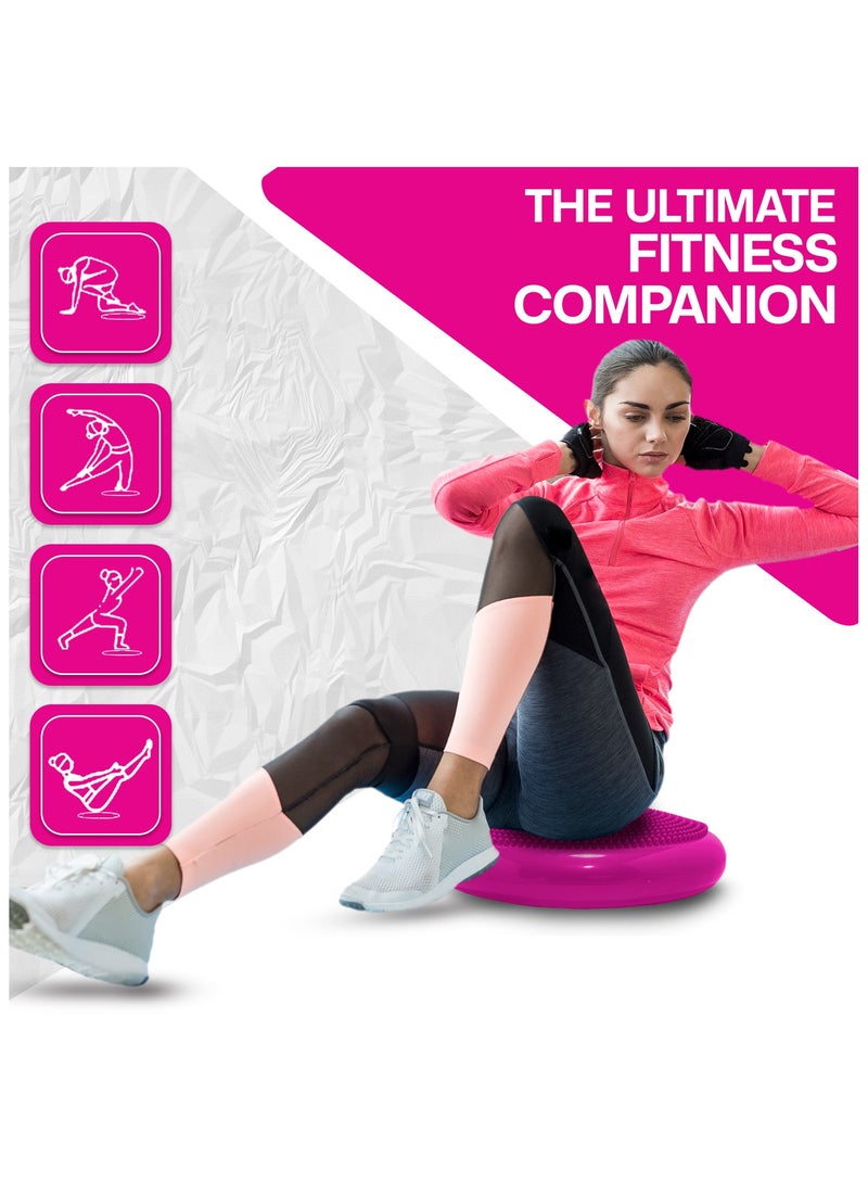 Allure Sphere Sphere Wobble Cushion - Non Slip Inflatable Balance Disc Anti-Burst Wiggle Seat - Balance Cushion With Pump For Physio, Flexible Seating - Improve Posture & Fitness - Adults & Children - Image 3