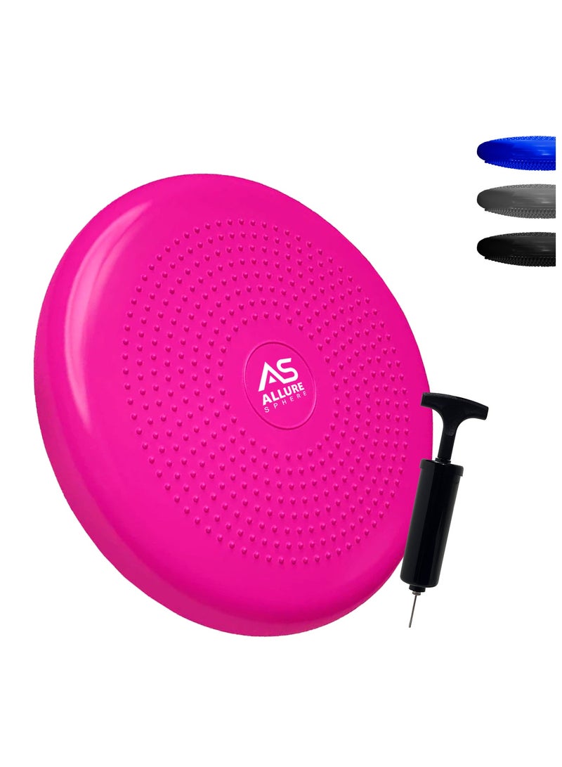 Allure Sphere Sphere Wobble Cushion - Non Slip Inflatable Balance Disc Anti-Burst Wiggle Seat - Balance Cushion With Pump For Physio, Flexible Seating - Improve Posture & Fitness - Adults & Children - Image 1