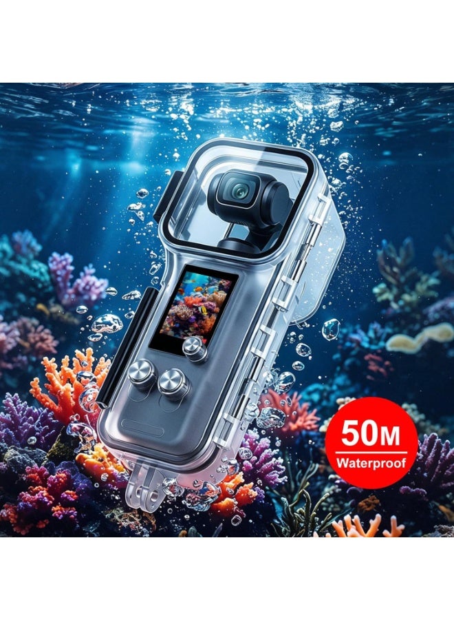 اكسيسن حافظة مقاومة للماء لجهاز DJI Osmo Pocket 4، غلاف غوص تحت الماء حتى عمق 50 مترًا / 164 قدمًا، ملحقات لجهاز DJI Pocket 4 - Image 1