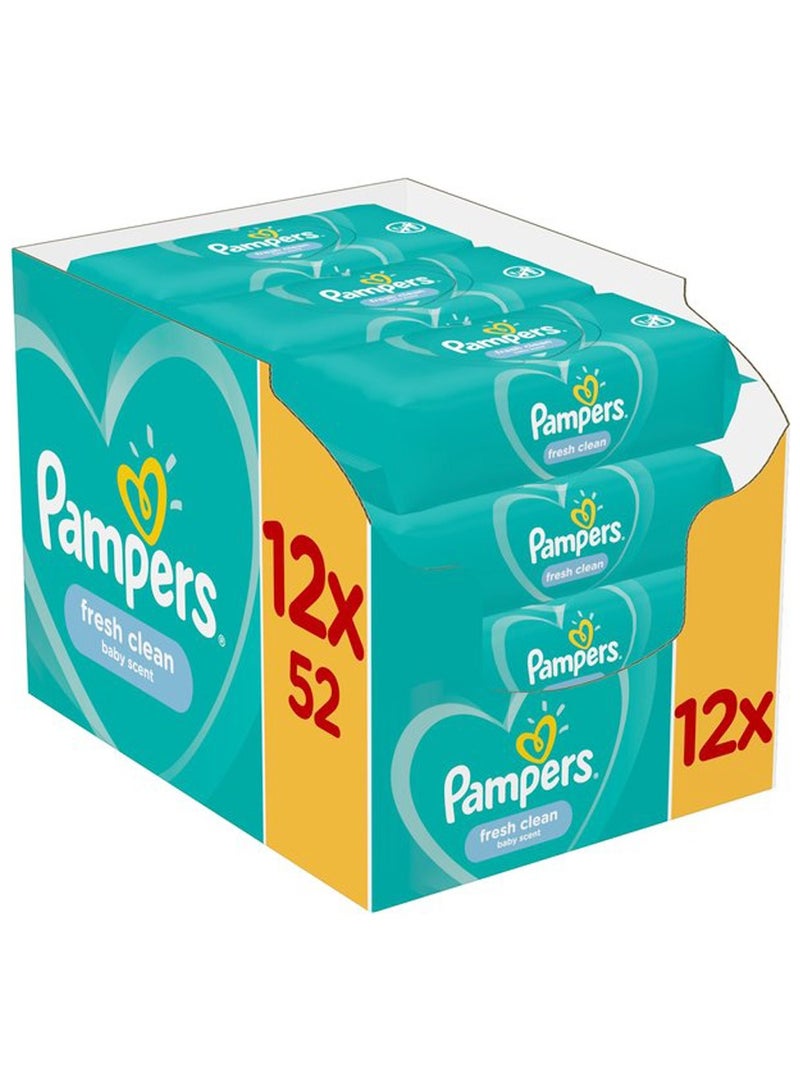 Pampers Fresh Clean Baby 12x52 (624) Wipes  - Image 1