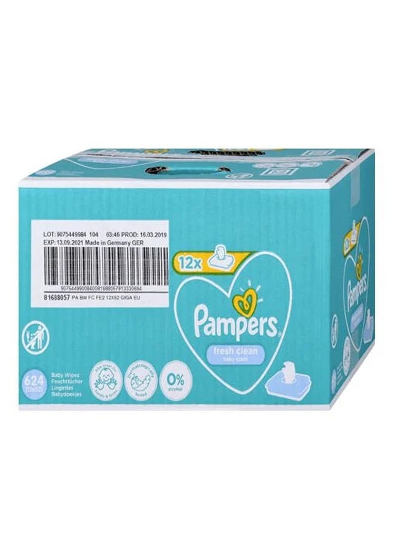 Pampers Fresh Clean Baby 12x52 (624) Wipes  - Image 4