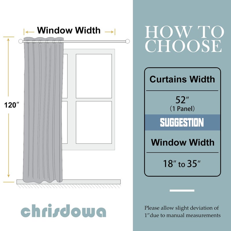 ChrisDowa Blackout Curtains 120 Inches Long for Living Room  Grommet Thermal Insulated Room Darkening Curtains for Bedroom (1 Panel Set  Dark Grey  52W x 120L) - Image 5