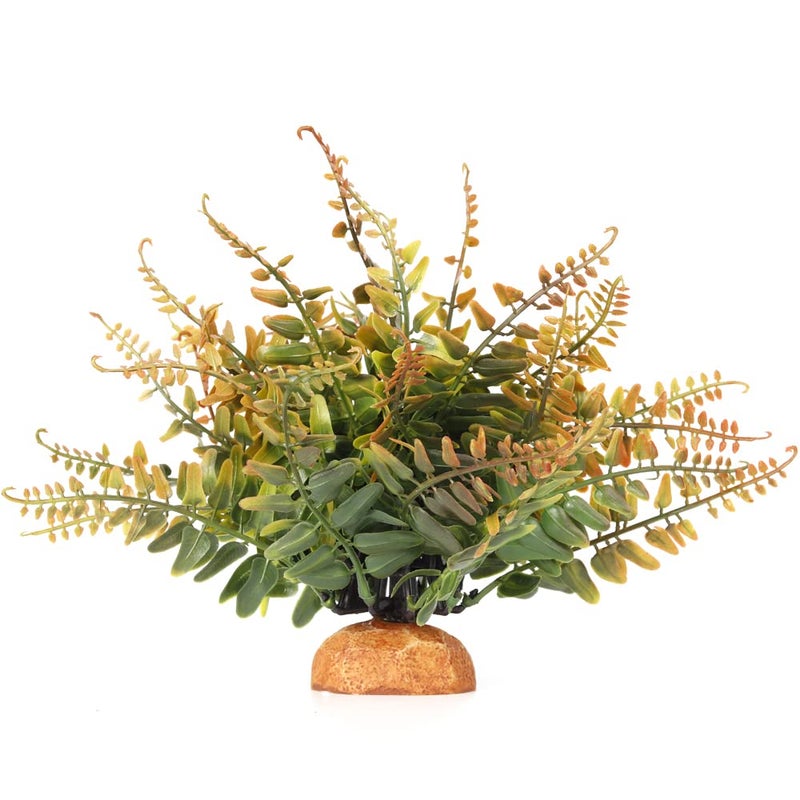 WOLEDOE Fake Fall Colors Boston Fern Reptile Plants for Terrarium Amphibian Tank Accessories Habitat Decor fit Crested Gecko Leopard Lizard Chameleon Ball Python Snake Frog