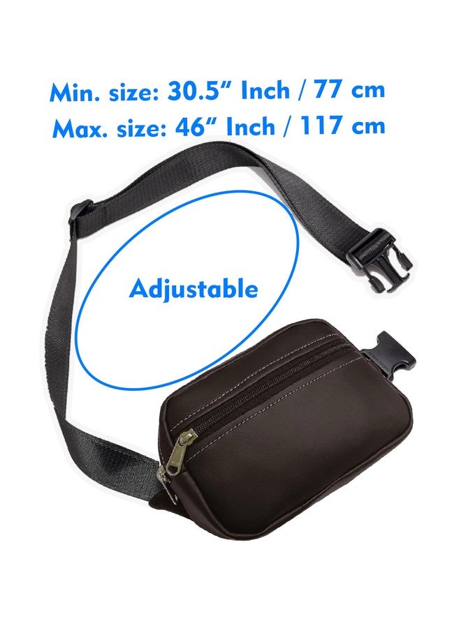 Star Quick Links¬Æ Leather Waist Pack Cross Body Bag for Men Women and Youth, 2 Zipper, Adjustable Belt, Travel Handy Zip Pouch Document Money Phone Sports Bag (Standard, Brown) - Image 4