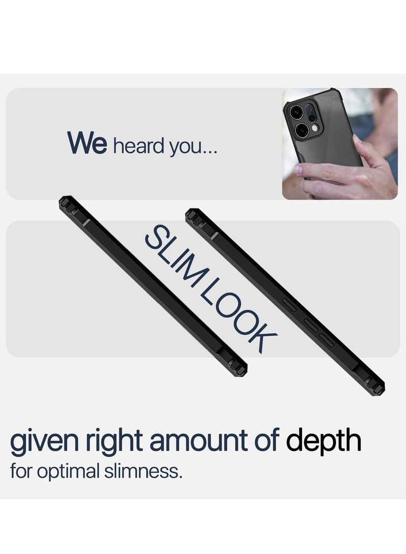 Wtech Oppo Reno14 5G 2025 Hybrid TPU Silicone with Raised Armour Bumpers Slim Case Cover (MCAPSA) - Clear/Black - Image 5