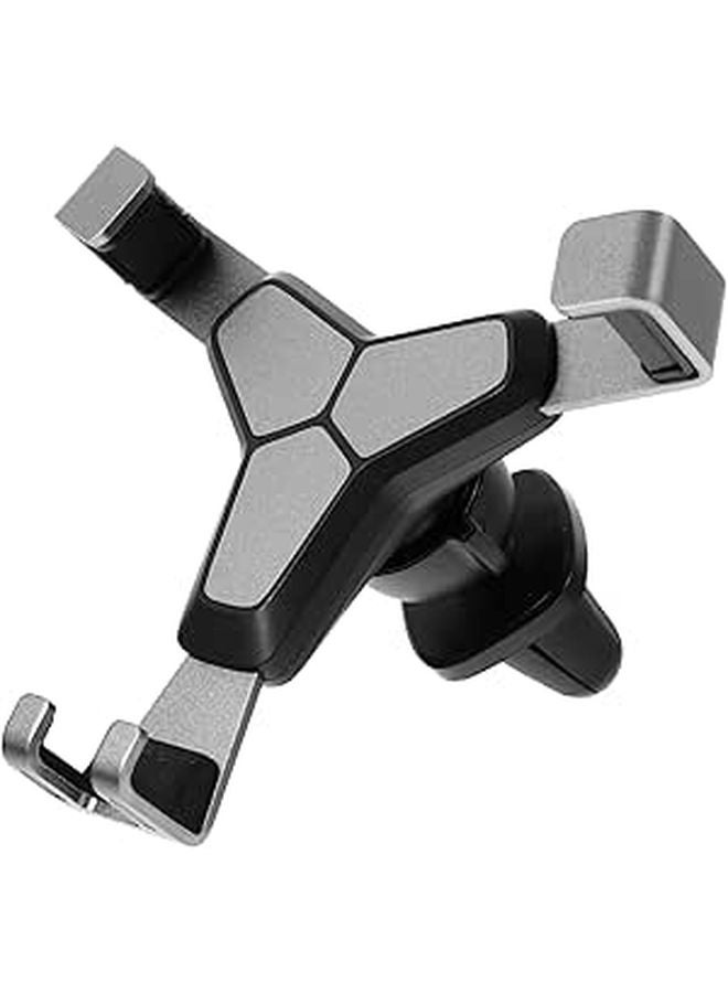 Universal Car Air Vent Phone Holder Gray 360 Rotation Clip Mount Stand - Image 1