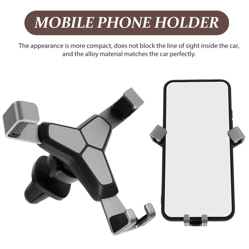 Universal Car Air Vent Phone Holder Gray 360 Rotation Clip Mount Stand - Image 4