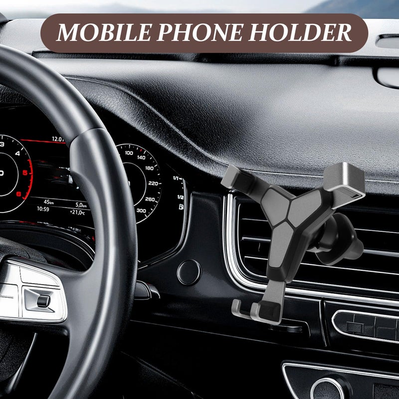 Universal Car Air Vent Phone Holder Gray 360 Rotation Clip Mount Stand - Image 5