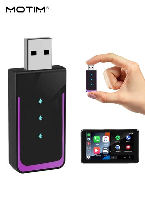 Wireless CarPlay Apple CarPlay & Android Auto Car Adapter, with Bluetooth/WiFi Plug and Play Converts Wired to Wireless for OEM Factory Wired Type-C/USB Adapter