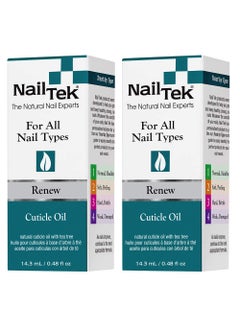 Nail Tek Nail Tek Renew Natural Cuticle Oil with Tea Tree for All Nail Types 048 oz 2Pack 