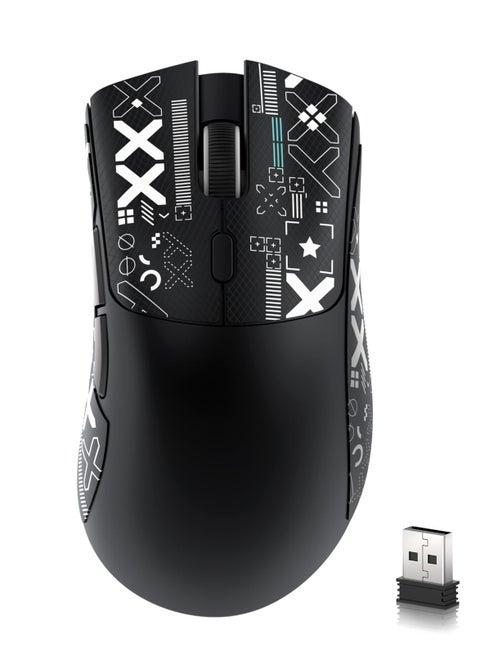R1 59g Superlight Mouse with Ribbon, Wireless/Wired BT/2.4G Gaming Mouse, 6 DPI Adjustable up to 18000, 65 Hour Battery