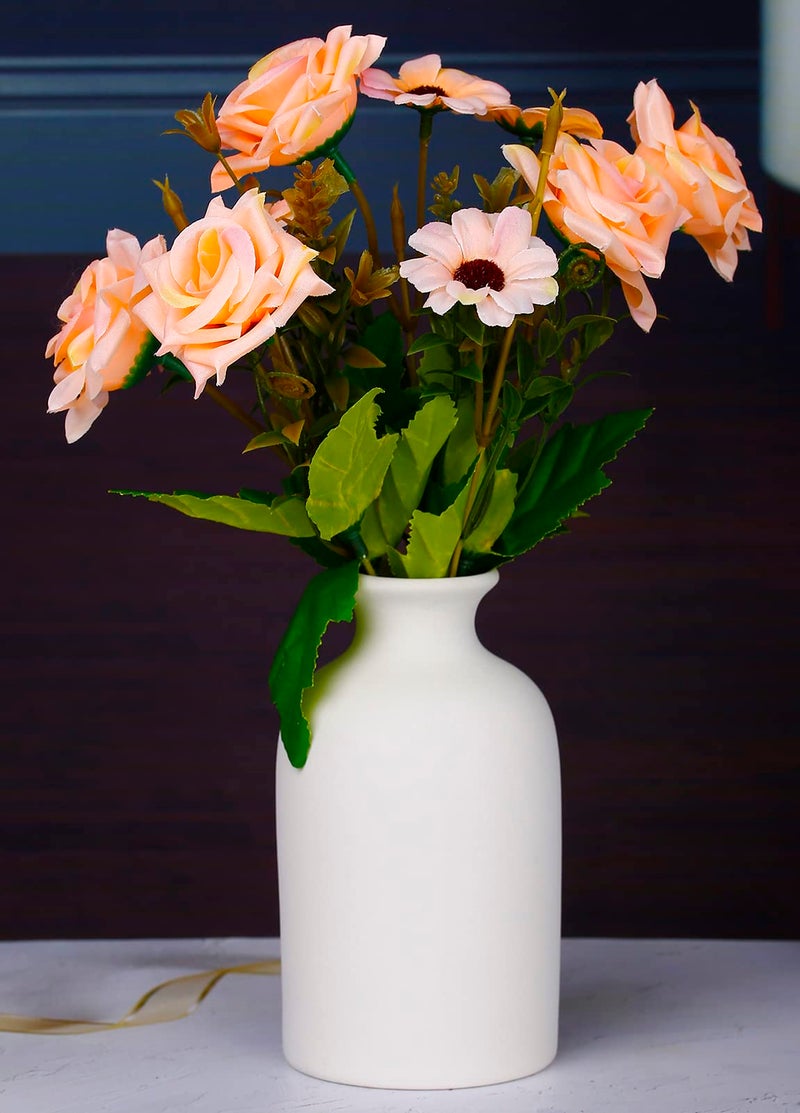 OTDCGI Ceramic White Small Vase, Dry Flower Vases Minimalism Style for Modern Table Shelf Home Decor, Fit for Fireplace Bedroom Kitchen Living Room Centerpieces Office Desk Gift (White, Small) - Image 5