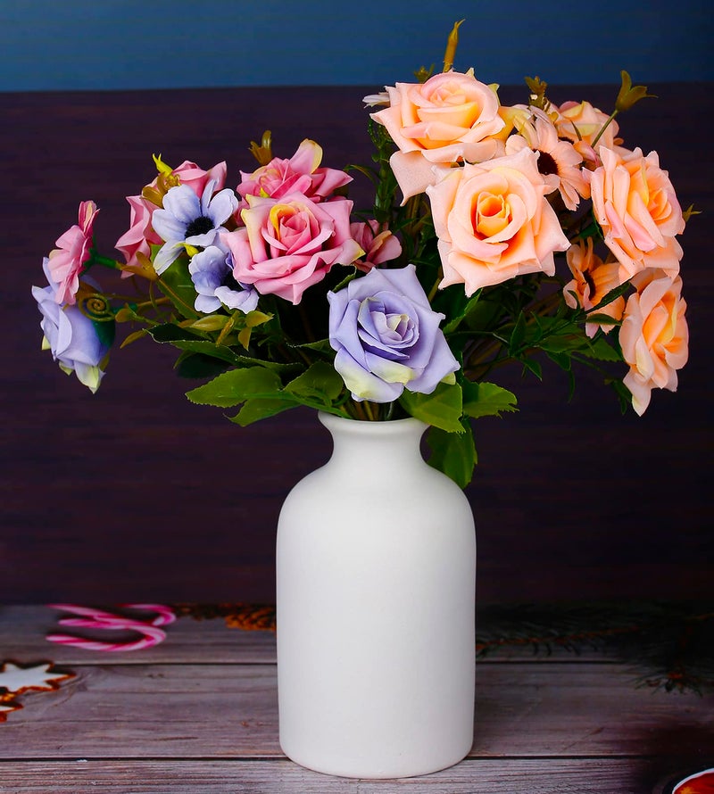 OTDCGI Ceramic White Small Vase, Dry Flower Vases Minimalism Style for Modern Table Shelf Home Decor, Fit for Fireplace Bedroom Kitchen Living Room Centerpieces Office Desk Gift (White, Small) - Image 4