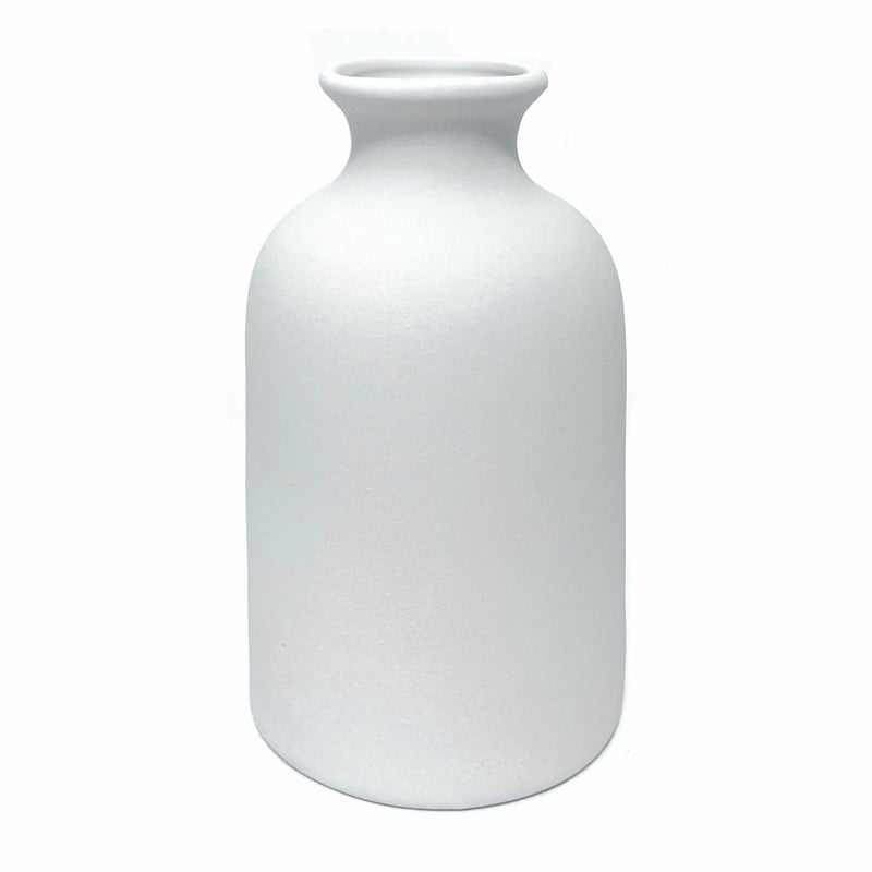OTDCGI Ceramic White Small Vase, Dry Flower Vases Minimalism Style for Modern Table Shelf Home Decor, Fit for Fireplace Bedroom Kitchen Living Room Centerpieces Office Desk Gift (White, Small) - Image 1