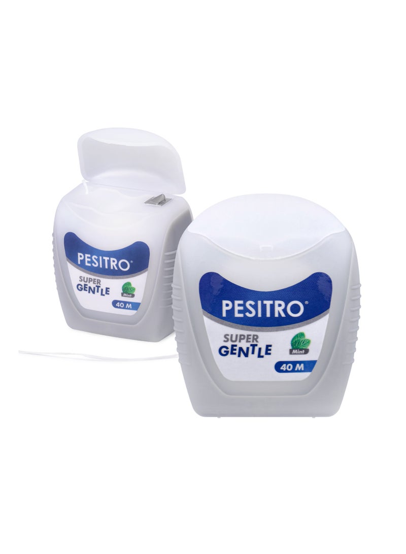 PESITRO Super Gentle Floss – Mint-Coated Ultra-Soft 2,000-Filament Dental Floss for Sensitive Gums & Comfortable Daily Cleaning - Image 1