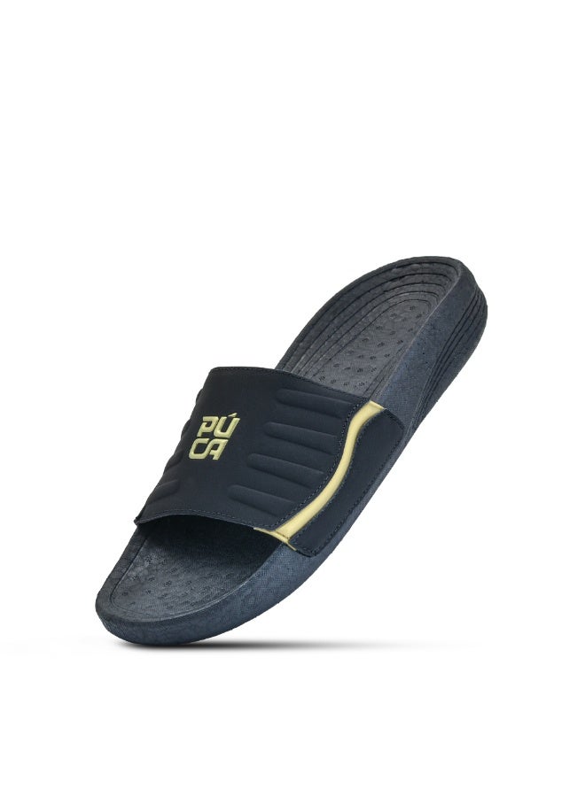 Puca Slider for Men Men's Slippers Light weight with E-TPU Sole Dyke Black - Image 1